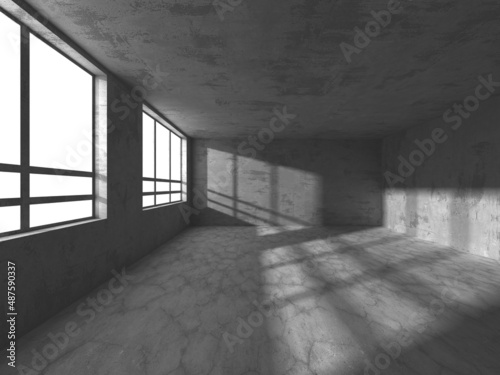 Abstract architecture interior background. Empty concrete room