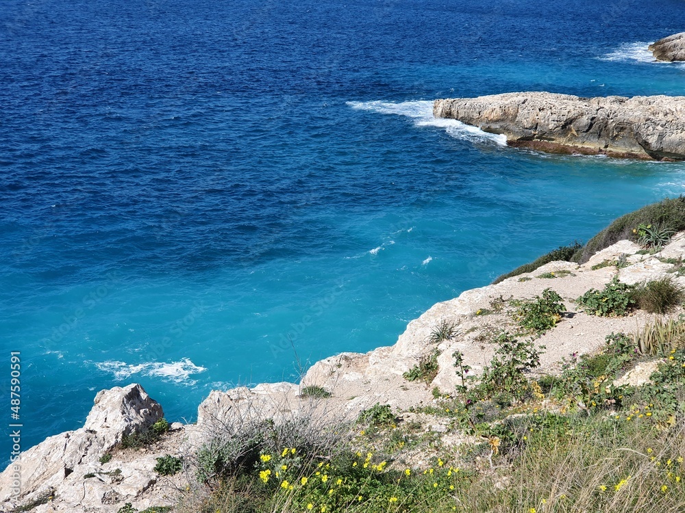 Headland in front of the Castel Sant Carles, Palma, Mallorca, Balearic Islands, Spain