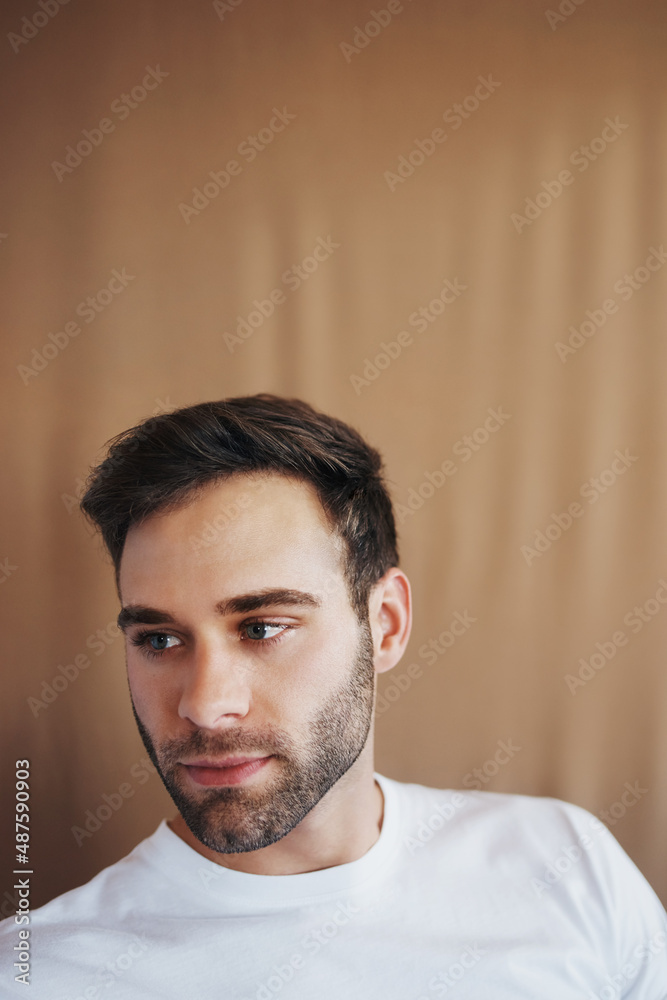 Fototapeta premium Adding the handsome factor to copy space