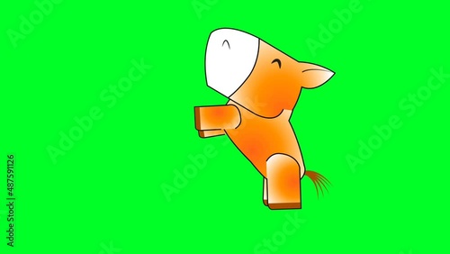 Cartoon Horse Animation with Green Screen