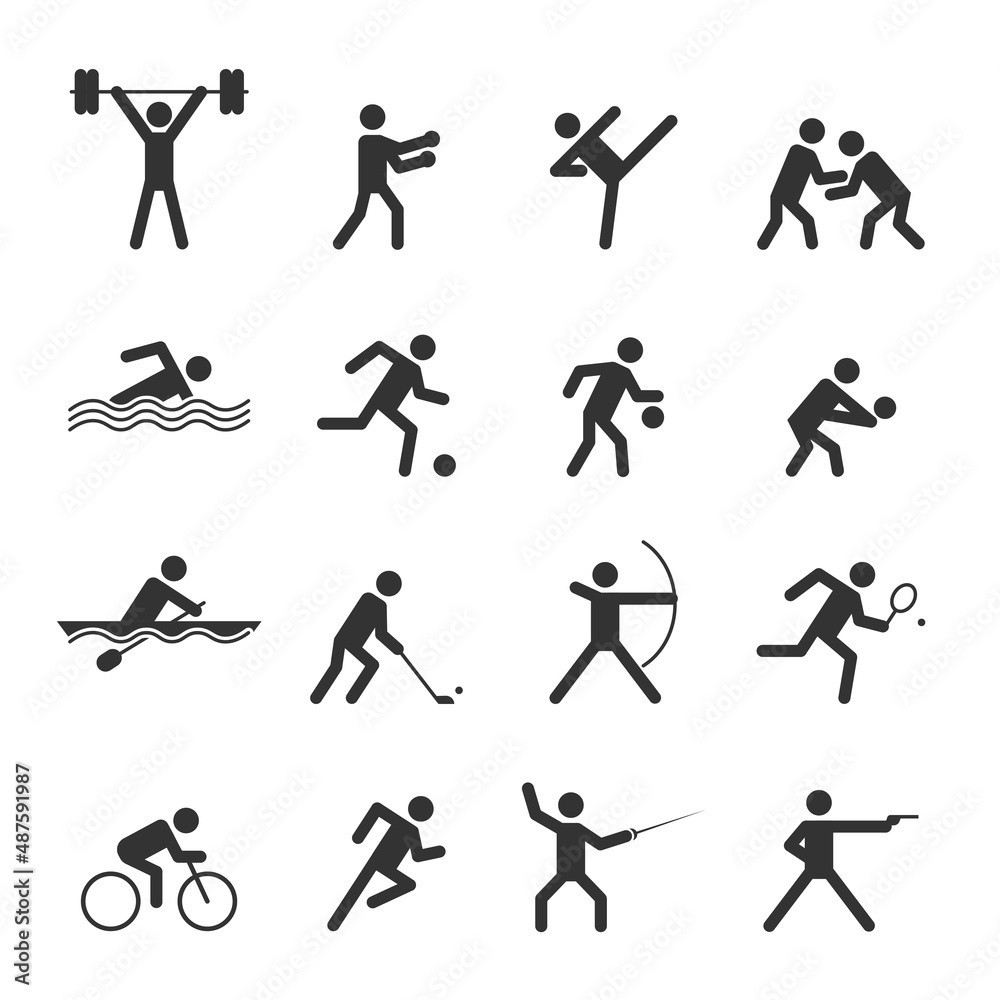 Summer sport icons set. Vector Flat. Summer sport icons set. Vector Flat.