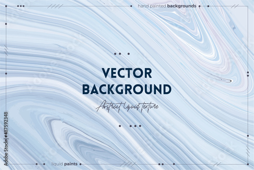 Bright resin art abstract background. Multicolor marble surface, mineral stone texture. Gray, white and blue paint mix wallpaper. Fluid, color liquid flow effect. Watercolor, acrylic waves, swirls.