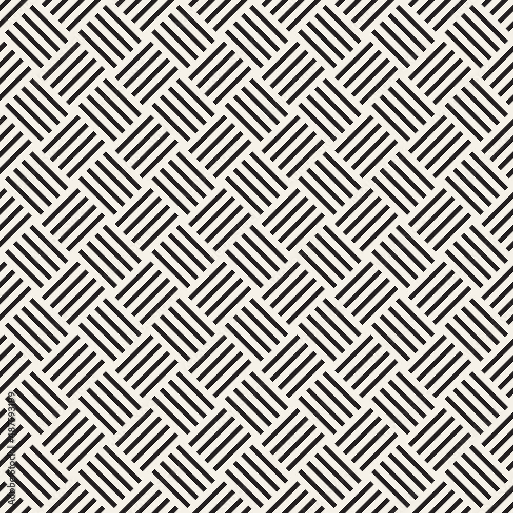 Vector seamless pattern. Repeating geometric elements. Stylish monochrome background design.