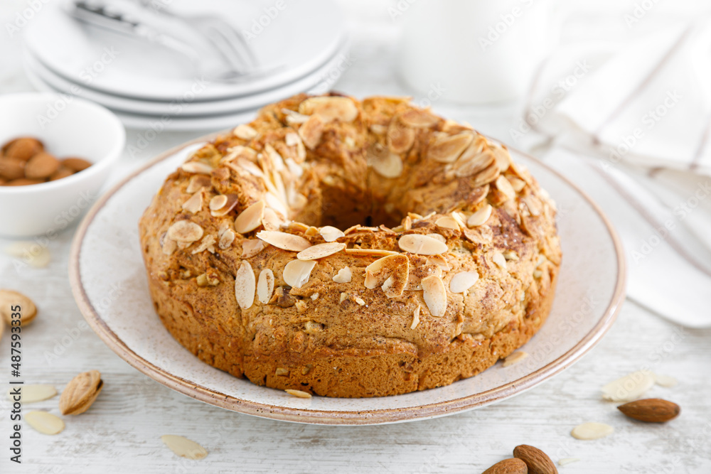 French almond cake with nuts French almond cake with nuts