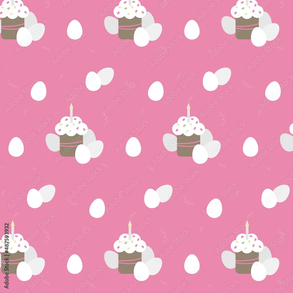 Vector easter cute pattern with cake and eggs illustration Vector easter cute pattern with cake and eggs illustration