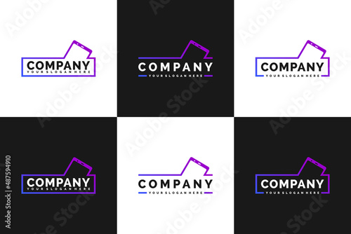 set of cell phone shop logo,frame background, reference logo for your business