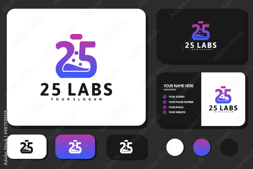 labs logo with number concept, reference logo for your business labs logo with number concept, reference logo for your business