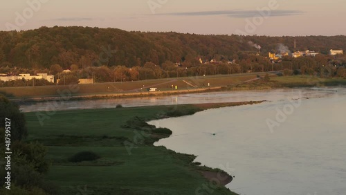 Wallpaper Mural Drone aerial view of Kaunas confluence park. Autumn morning, Lithuania Torontodigital.ca