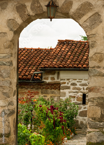 Courtyard of the ancient church St Teodor Tiron and Teodor Stratilat, Dobrsko village, Bulgaria photo