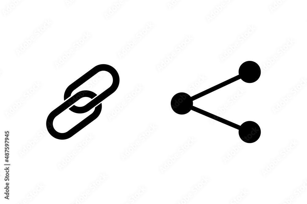web Link, hyperlink icon in flat black line style, isolated on white background web Link, hyperlink icon in flat black line style, isolated on white background
