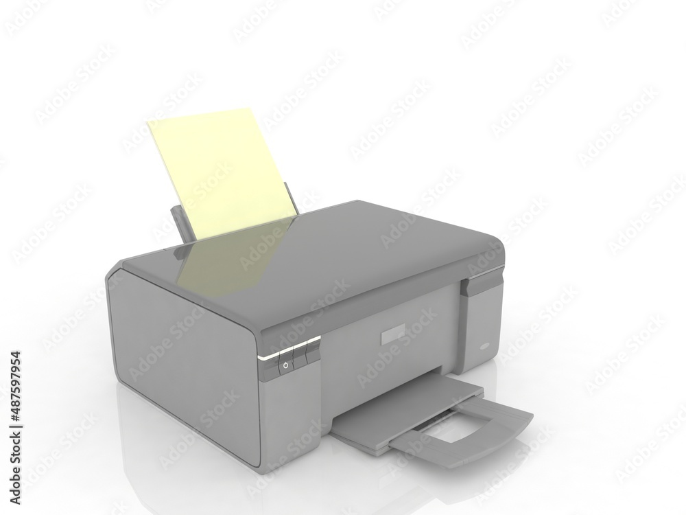3d illustration Generic inkjet printer CMYK cartridges
3d illustration Generic inkjet printer CMYK cartridges