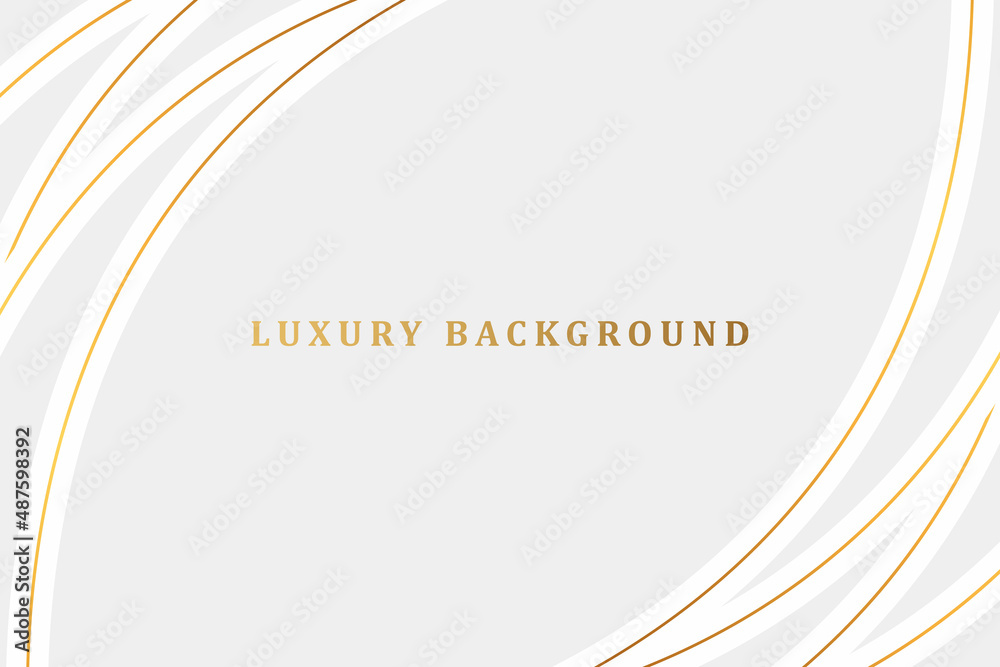 Abstract gold wavy lines on white background Stock Vector | Adobe Stock