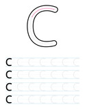 Tracing uppercase letter c worksheet for kids