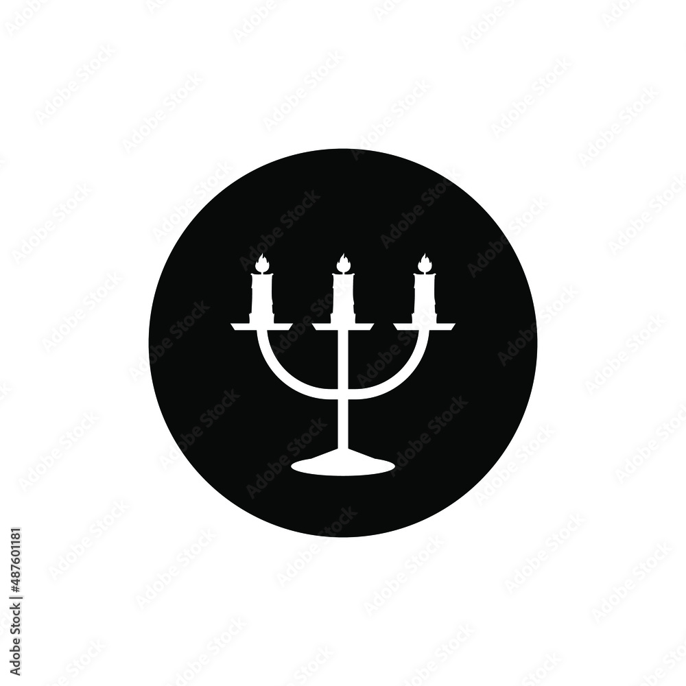 Three candles icon circle background black color editable Three candles icon circle background black color editable
