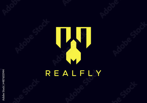 Building and Airplane Fly and Grow icon real estate construction property professional premium vector business logo design editable template