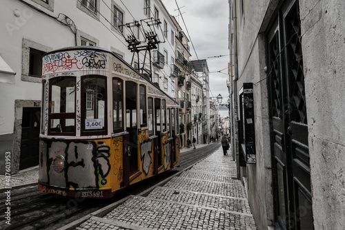 old funicular railroad in Lisbon