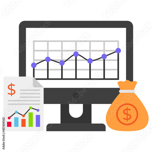 Resources and expenditures Concept, Cash Bill and Credit Trends Vector Icon Design, Business Finance Symbol, Treasury and Capital Budget Sign, Financial Analysis and Control stock illustration