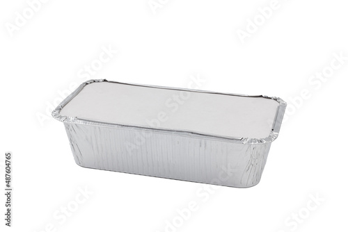 A bowl of foil for a salad on a white background