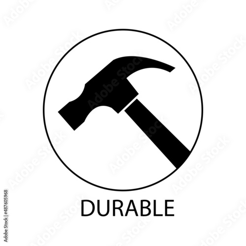 durable vector icon. hammer symbol, black in color