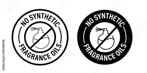 no synthetic fragrance oil vector icon set. black in color