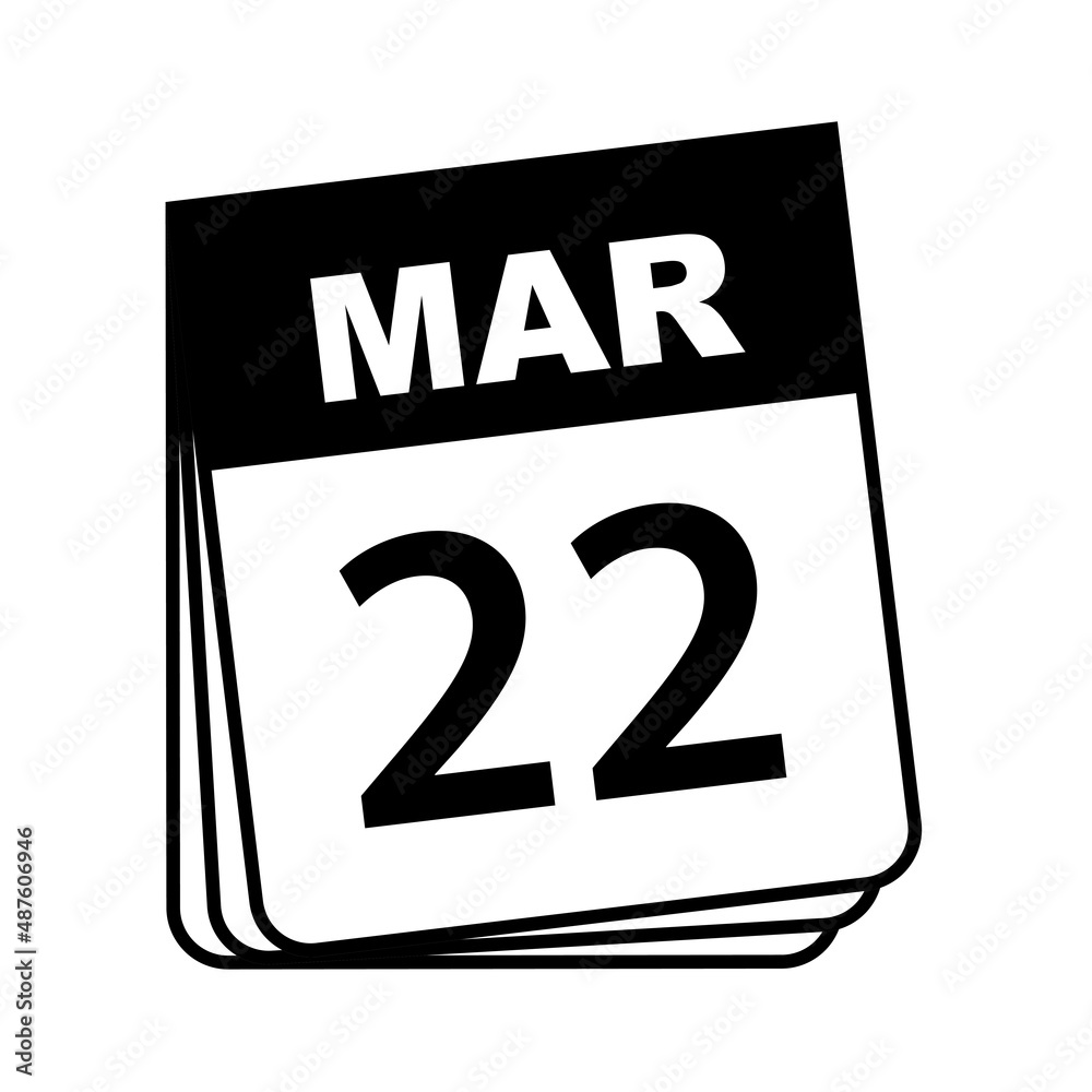 March 22. Calendar Icon. Vector Illustration. March 22. Calendar Icon. Vector Illustration.