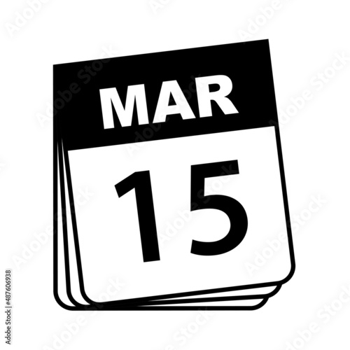 March 15. Calendar Icon. Vector Illustration. 