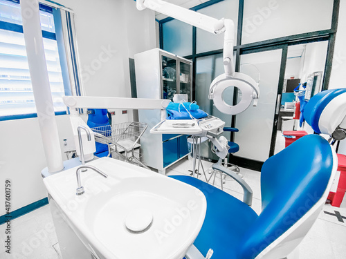 Dental office prepared and sterilized to receive patients 