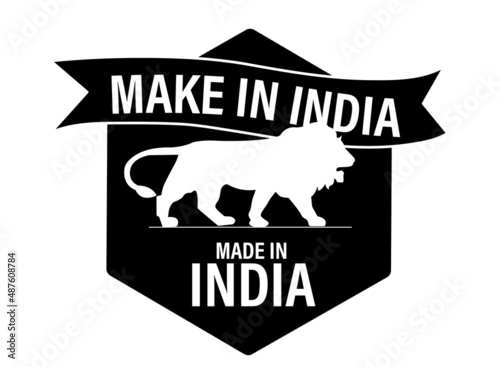 make in india, made in india abstract. vector icon color in black