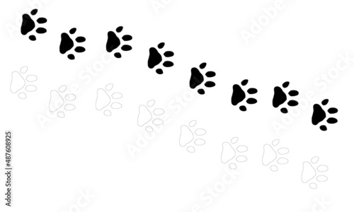Monochrome cat footprints
