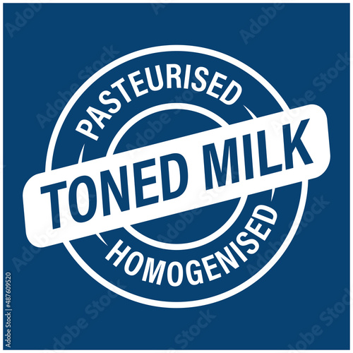 pasteurized homogenized toned milk vector icon, white in color