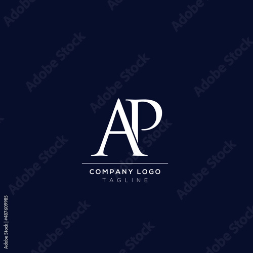 Creative minimal letter AP logo template.
