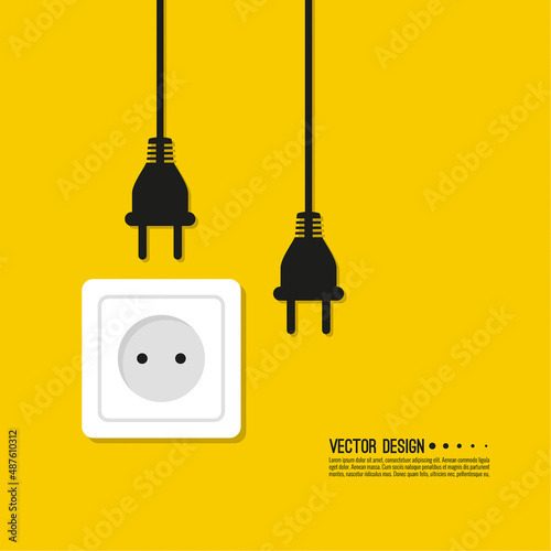 Abstract background with electric plug