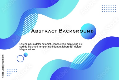 Liquid abstract background. Blue fluid vector banner template for social media, web sites. Wavy shapes