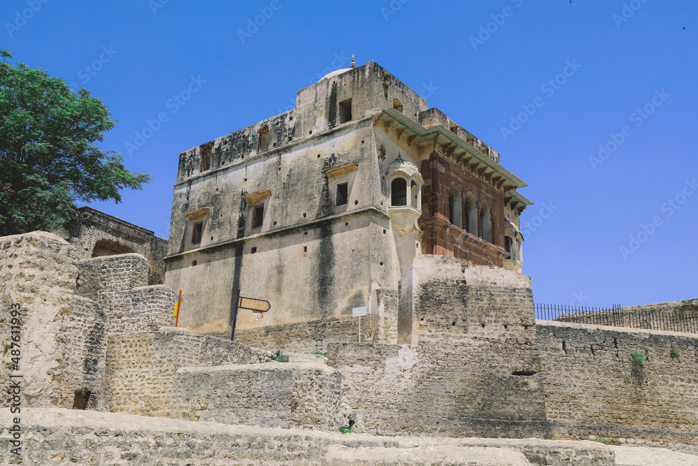 Panoramic View to the Ruins of the Shri Katas Raj Temples, also known as Qila Katas, complex of several Hindu temples in Punjab province, Pakistan Panoramic View to the Ruins of the Shri Katas Raj Temples, also known as Qila Katas, complex of several Hindu temples in Punjab province, Pakistan