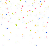 Confetti background. Party festive colorful fallen confetti pieces. Vector illustration