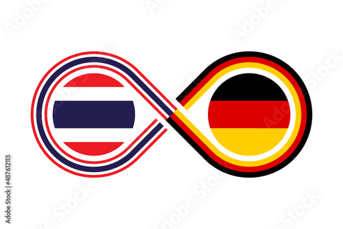 unity concept. thai and german language translation icon. vector illustration isolated on white background