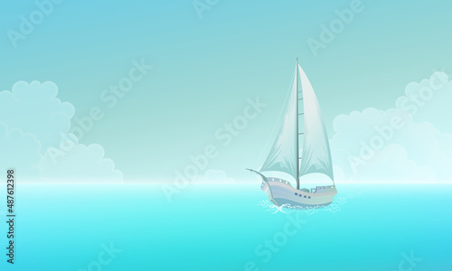 sea ​​and sky landscape wallpapers with sailing boats