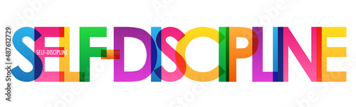 SELF-DISCIPLINE colorful vector typography banner