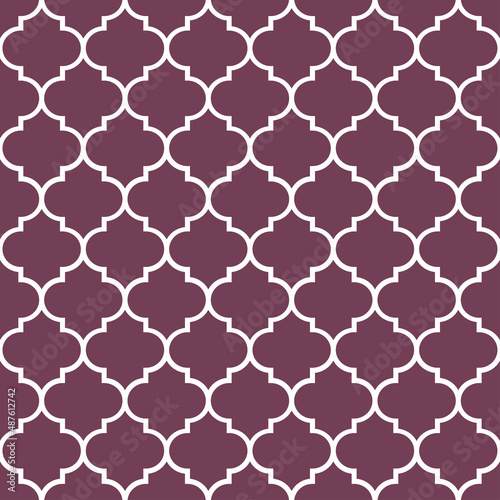 Purple moroccan tiles seamless pattern.