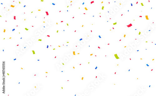 Confetti background. Party festive colorful fallen confetti pieces. Vector illustration photo