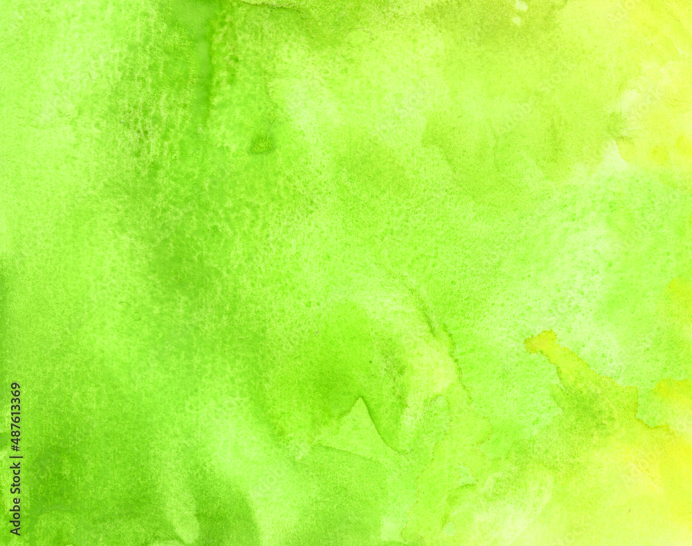 abstract watercolor green background with stains