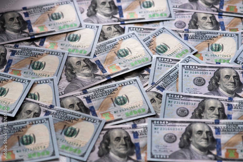 Many banknotes of the United States of America background Many banknotes of the United States of America background