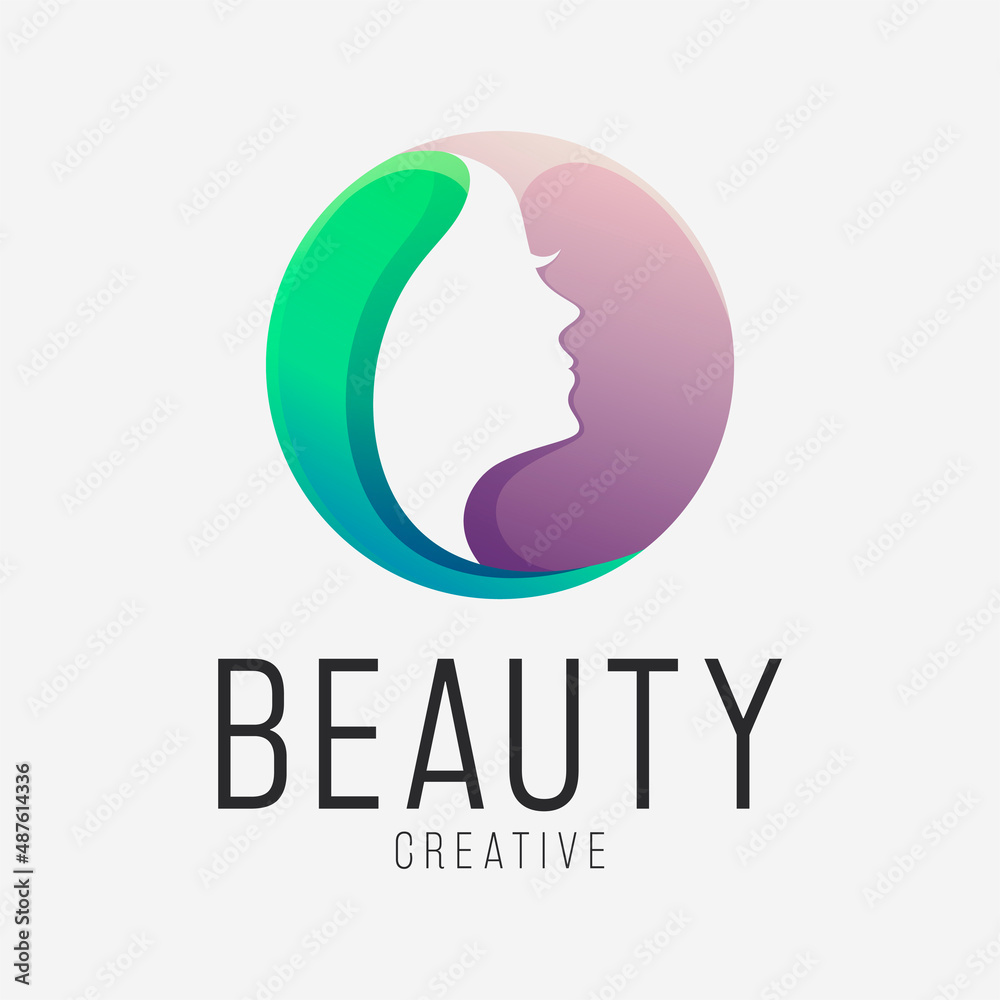 Elegance beauty woman face logo design