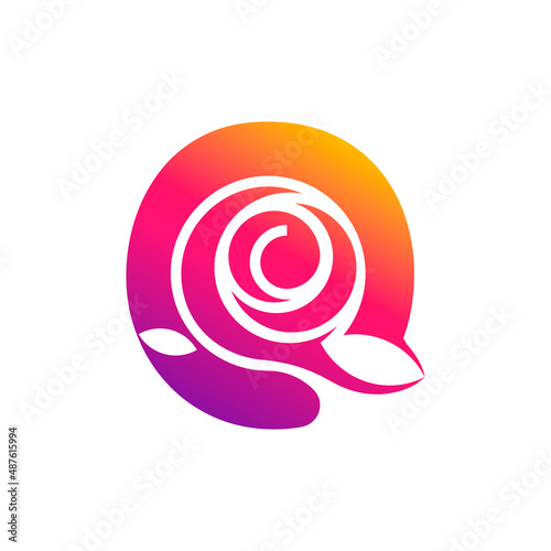 Colorful rose flower logo design