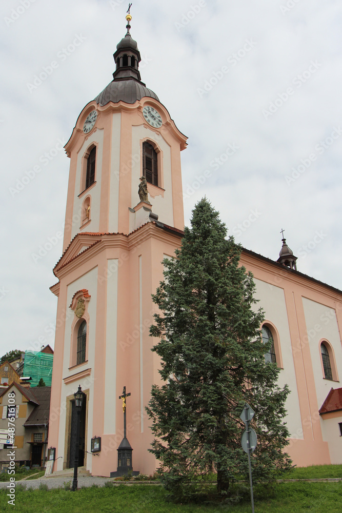 STRAMBERK, Czech Republic - August 19, 2021: Church of St. John of Nepomuk (Štramberk).