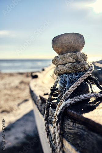 Anchoring rope in amazing daylight