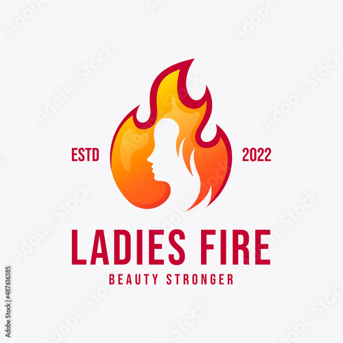 Ladies fire ball logo design