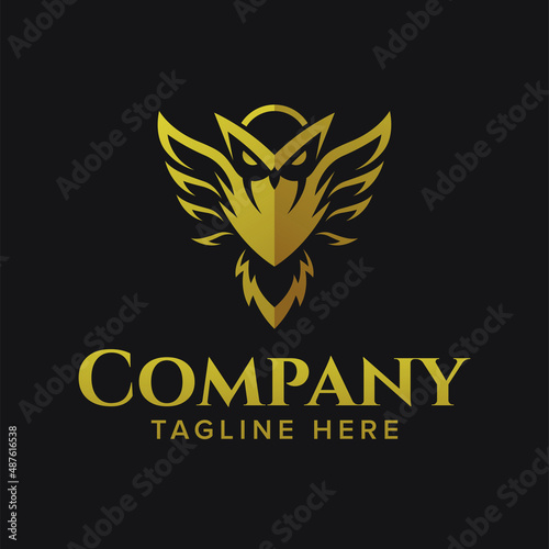 Luxury unique owl logo design