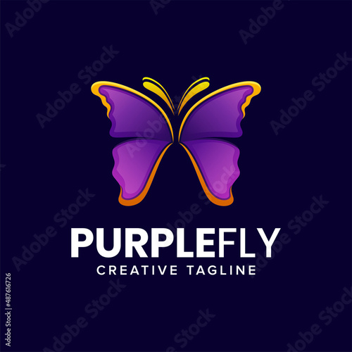 Elegant butterfly colorful logo design