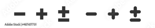 Plus icon. Minus symbol. Add sign. Plus and minus web button in vector flat